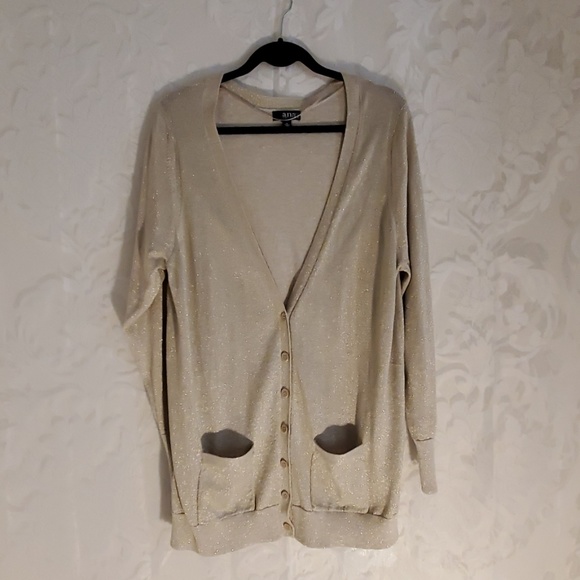 a.n.a Sweaters - A.n.a gold shimmer cardigan